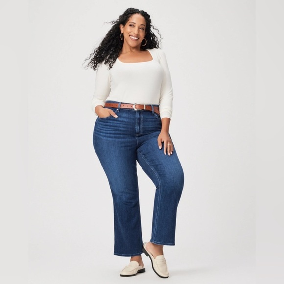 PAIGE Claudine Plus Flare Jean Size 32 Color Devoted - Picture 1 of 15
